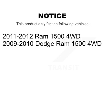Kit de rotule de Suspension avant et d'extrémité de biellette de direction pour Ram 1500 Dodge 4WD