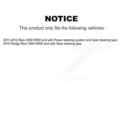 Kit de rotule de Suspension avant et d'extrémité de biellette de direction pour Ram 3500 Dodge K72-100960