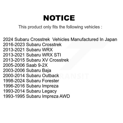 Kit de rotule avant et d'extrémité de biellette de direction, pour Subaru Forester Crosstrek Impreza Outbac