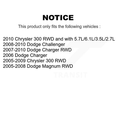 Kit de bras de commande avant et d'extrémité de biellette de direction, pour Dodge Chrysler 300 Charger Challenger