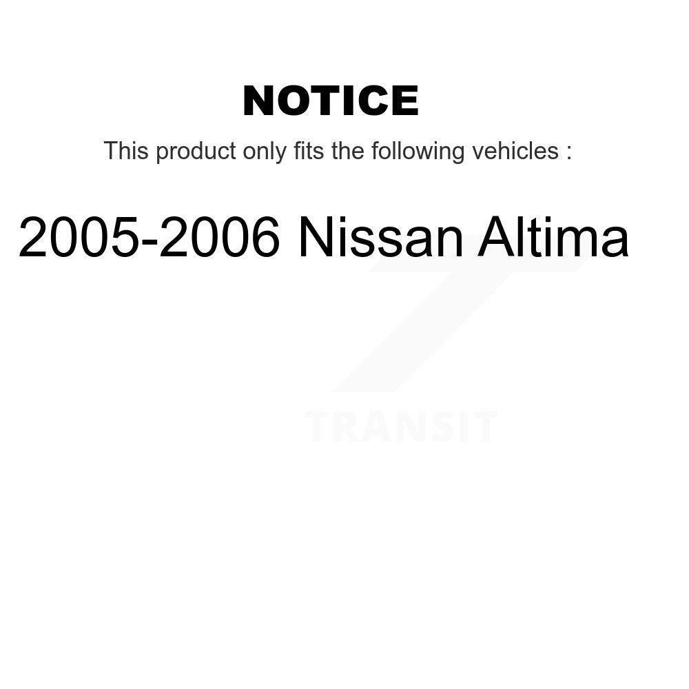 Bras de commande de suspension avant et kit d'extrémité de biellette de direction pour Nissan Altima 2005-2006