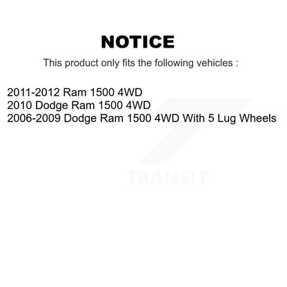 Bras de commande de Suspension avant et Kit d'extrémité de biellette de direction pour Dodge Ram 1500 4WD