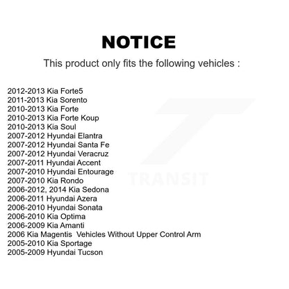 Paire de bagues de bras avant inférieur avant, pour Hyundai Kia Elantra Santa Fe K72-10111
