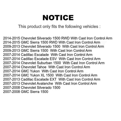 Kit de bras de commande avant et de rotule inférieure, pour Chevrolet GMC Sierra 1500 Silverad