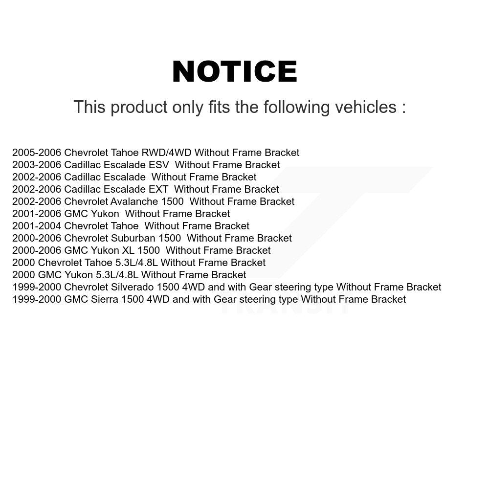 Kit Pitman de bras de renvoi d'extrémité de biellette de direction avant pour Chevrolet GMC Silverado 1500