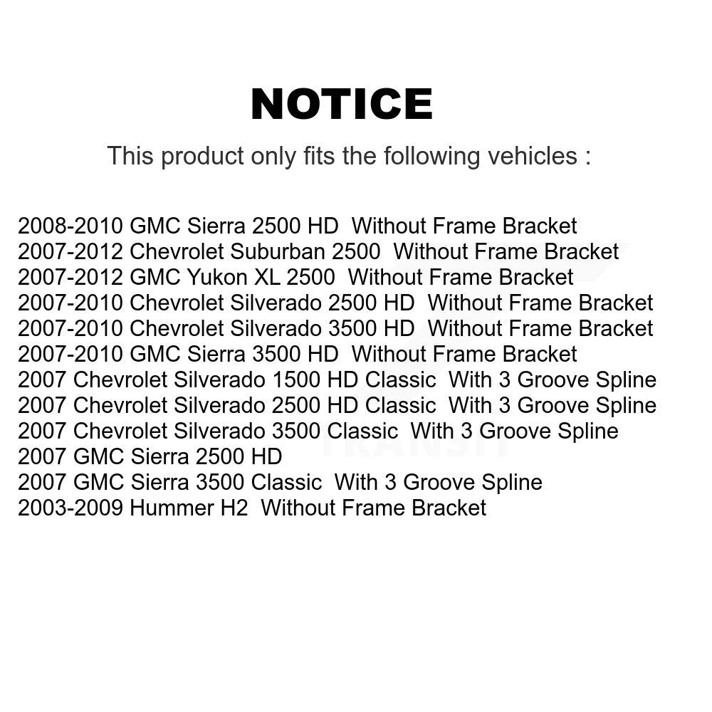 Kit Pitman de bras de renvoi d'extrémité de biellette de direction avant, pour Chevrolet GMC Sierra 2500 HD