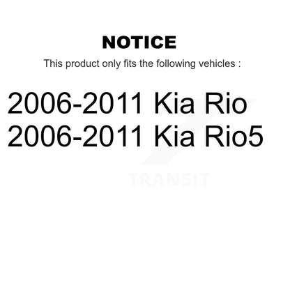 Kit d'extrémité de biellette de direction et de rotule de bras de commande avant (6 pièces) pour Kia Rio Rio5 2006 – 2011