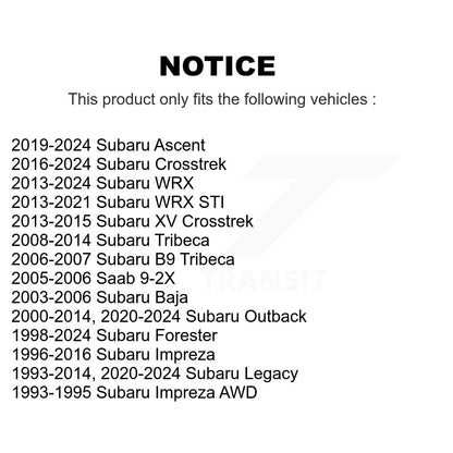 Paire d'extrémités de biellette de direction extérieure avant, pour Subaru Forester Crosstrek Outback Impreza WRX