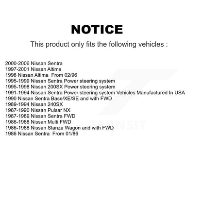 Paire d'embouts de biellette de direction extérieure avant, pour Nissan Sentra 240SX Altima Pulsar NX 200SX