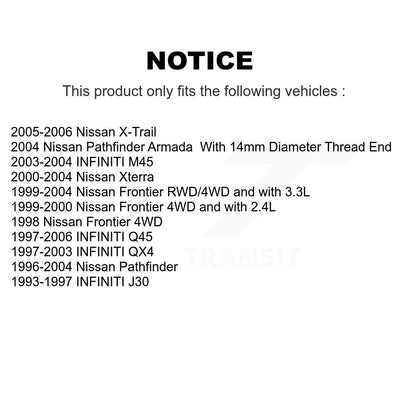 Paire d'embouts de biellette de direction extérieure avant, pour Nissan x-trail Pathfinder Xterra Frontier QX4