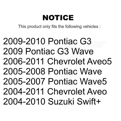 Kit d'extrémité de biellette de direction extérieure et intérieure avant, pour Chevrolet Aveo Pontiac Aveo5 Wave G3