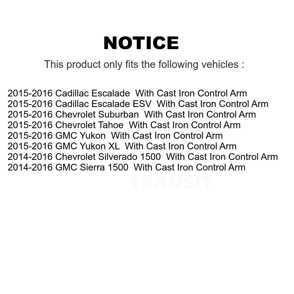 Kit de rotule avant et d'extrémité de biellette de direction, pour GMC Sierra 1500 Chevrolet Silverado Taho