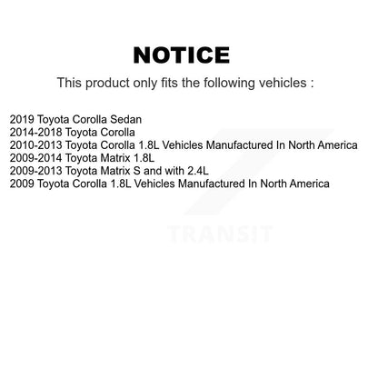 Paire d'extrémités de biellette de direction intérieure avant, pour Toyota Corolla Matrix K72-101546