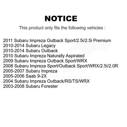 Paire d'extrémités de biellette de direction intérieure avant, pour Subaru Impreza Outback Legacy Forester Saab