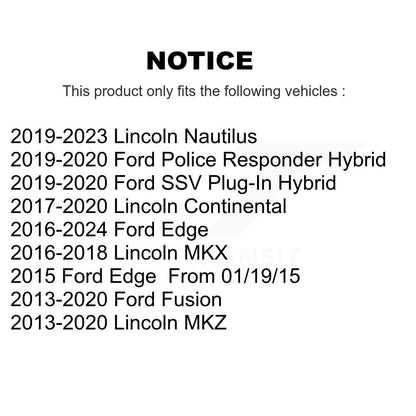 Kit de liaison avant et arrière, pour Ford Edge Fusion Lincoln Nautilus MKX MKZ Continental