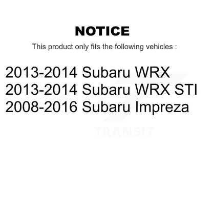 Kit de liaison de Suspension avant et arrière, pour Subaru Impreza WRX STI K72-101589