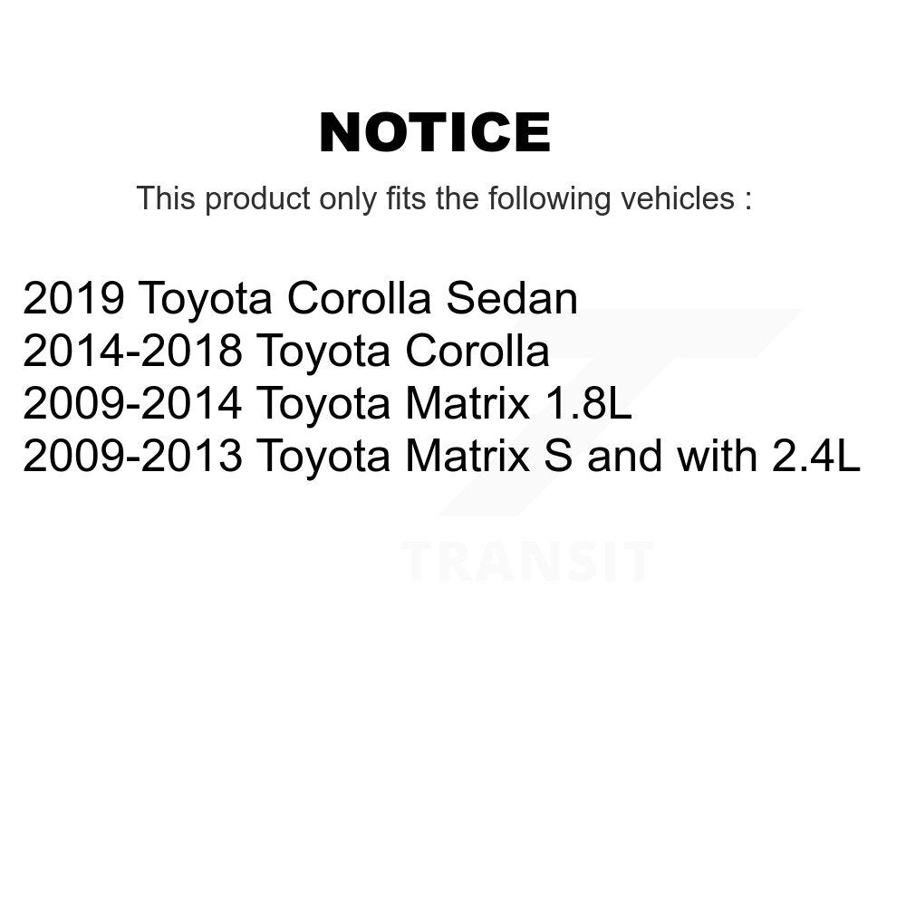 Kit d'extrémité de biellette de direction avant pour Toyota Corolla Matrix K72-101615