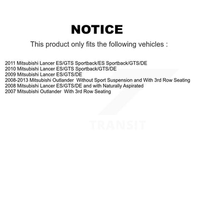 Kit de montage de choc de jambe de force de Suspension avant et arrière, pour Mitsubishi Outlander Lancer