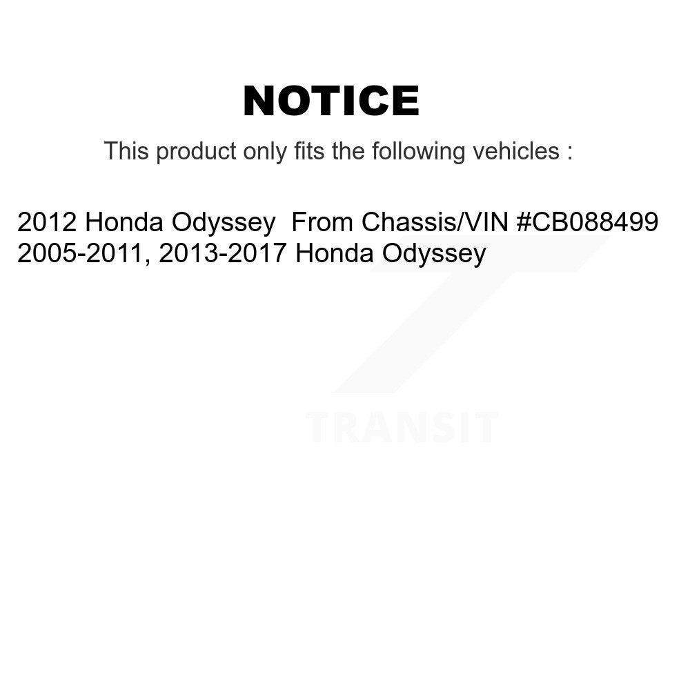 Paire de montage d'amortisseur de jambe de suspension avant pour Honda Odyssey K73-100125