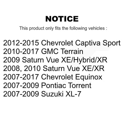 Paire de montage de choc de jambe de force de Suspension avant pour Chevrolet Equinox GMC Terrain Vu