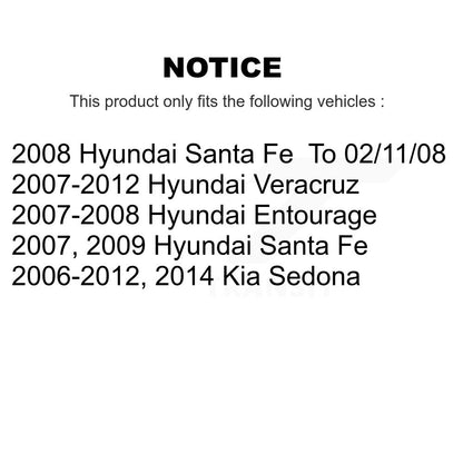 Paire de montage de choc de jambe de force de Suspension avant, pour Hyundai Santa Fe Kia Sedona