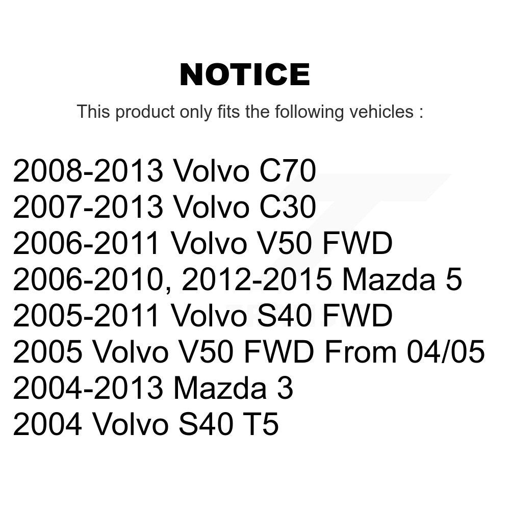 Paire de montage de choc de jambe de force de Suspension avant, pour Mazda 3 5 Volvo S40 C30 V50 C70