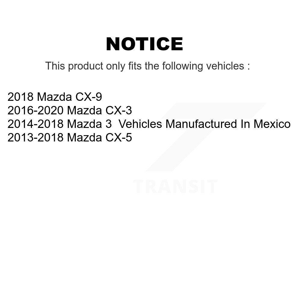 Kit de montage d'amortisseur de Suspension arrière, paire pour Mazda CX-5 3 CX-3 CX-9 K73-100236