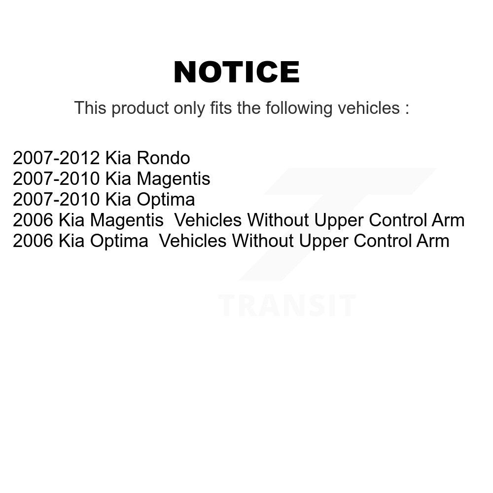 Kit de roulement de roue avant et d'extrémité de biellette de direction, pour Kia Rondo Optima Magentis K77-10004