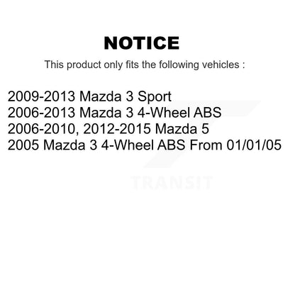Kit de roulement de roue avant et d'extrémité de biellette de direction pour Mazda 3 5 Sport K77-100075