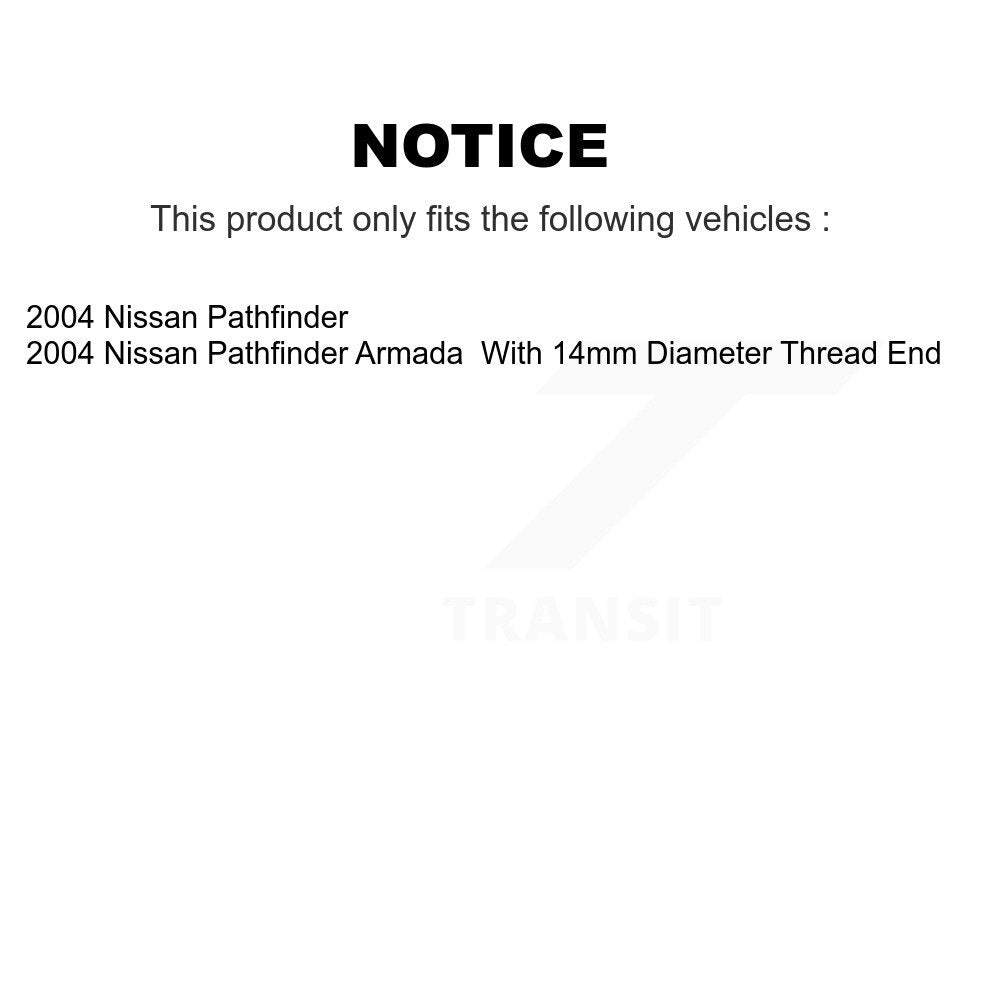 Kit de roulement de roue avant et d'extrémité de biellette de direction pour Nissan Pathfinder Armada 2004