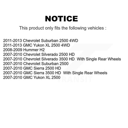 Kit de roulement de roue avant et d'extrémité de biellette de direction, pour Chevrolet GMC Sierra 2500 HD Silverad