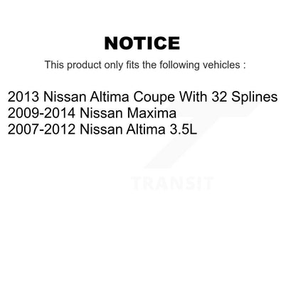 Kit de roulement de roue avant et d'extrémité de biellette de direction pour Nissan Altima Maxima K77-100202
