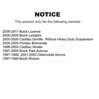 Ensemble de roulement de moyeu avant et Kit de liaison pour Buick Lucerne LeSabre Cadillac DeVill