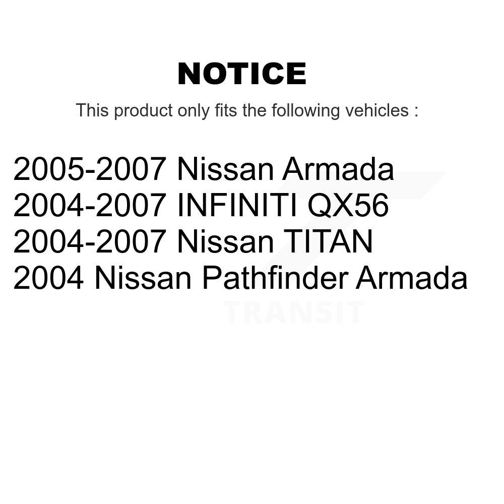Ensemble de roulement de moyeu avant et Kit de liaison pour Nissan TITAN INFINITI QX56 Armada
