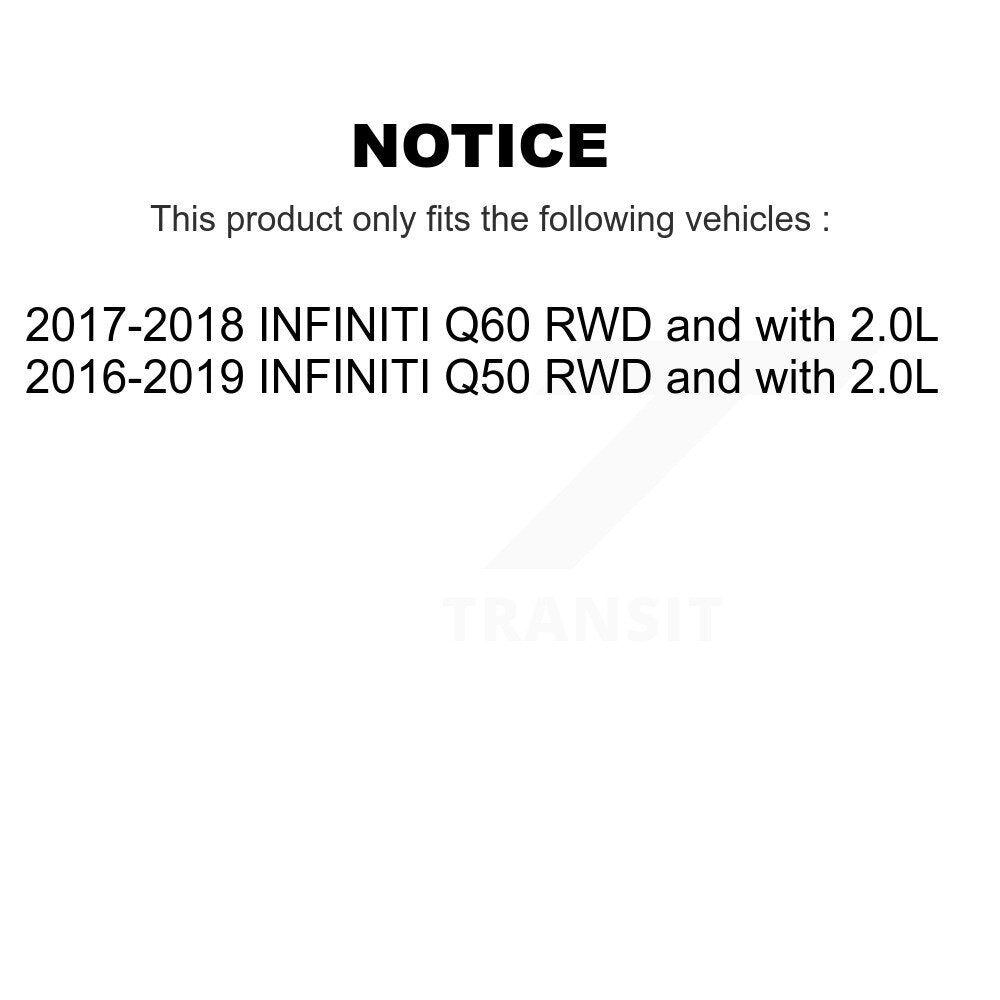 Ensemble de roulement de moyeu avant et Kit de liaison pour INFINITI Q50 Q60 RWD avec 2,0 l