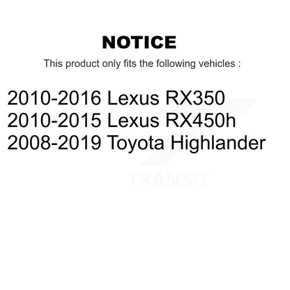 Kit de roulement et de liaison de roue avant, pour Toyota Highlander Lexus RX350 RX450h