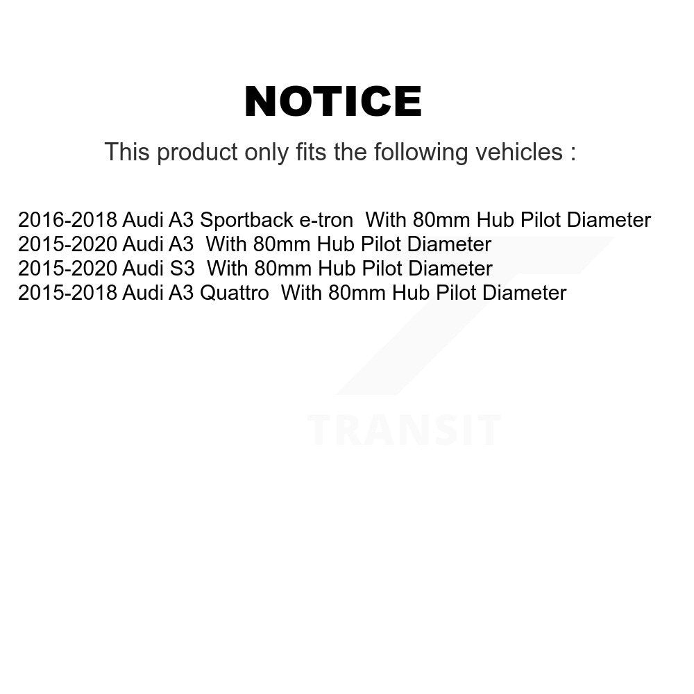 Ensemble de roulement de moyeu avant et Kit de liaison pour Audi A3 Quattro S3 Sportback e-tron