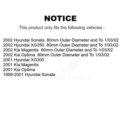 Kit de rotule inférieure et de liaison, roulement avant, pour Hyundai Sonata Kia Optima XG350