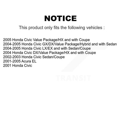 Kit de liaison de barre stabilisatrice, roulement avant droit, Joint à rotule inférieur, pour Honda Civic Acura EL