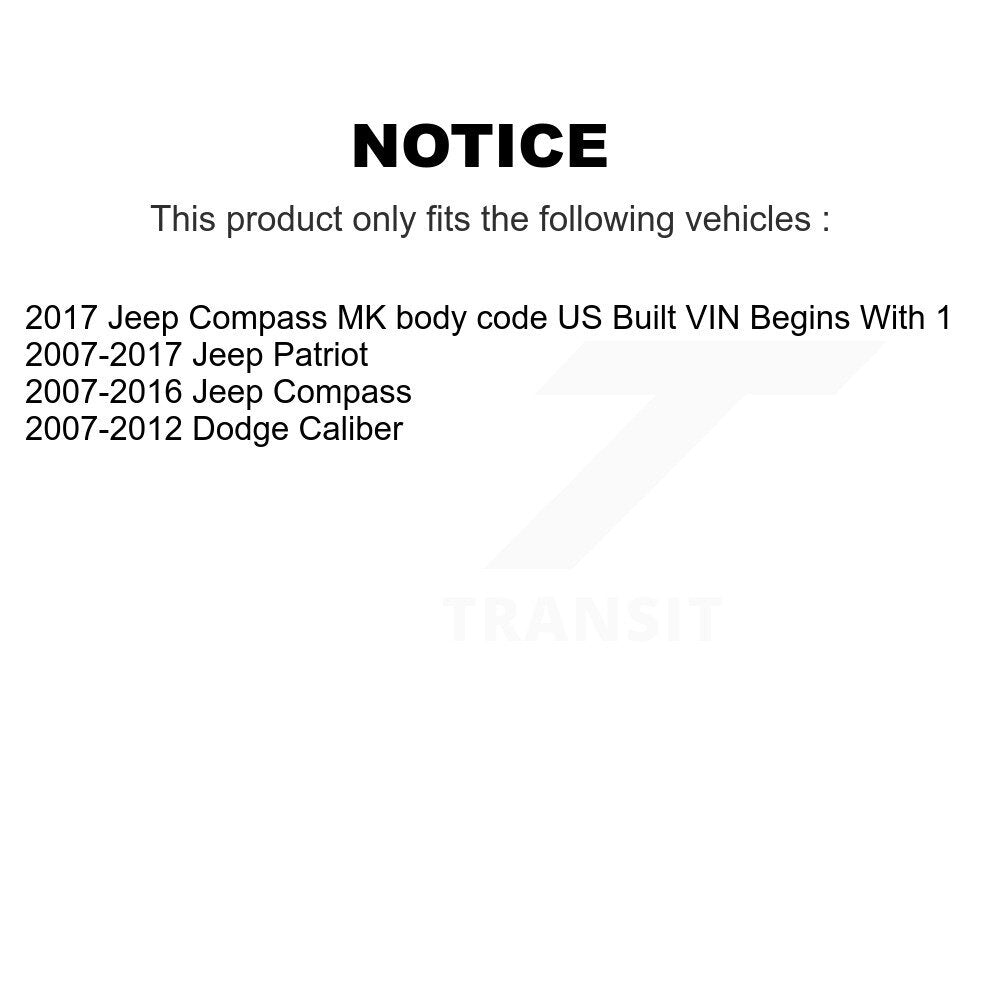 Kit de liaison d'extrémité de biellette de direction, roulement avant gauche, bras de commande inférieur (5 pièces) pour Jeep Patriot