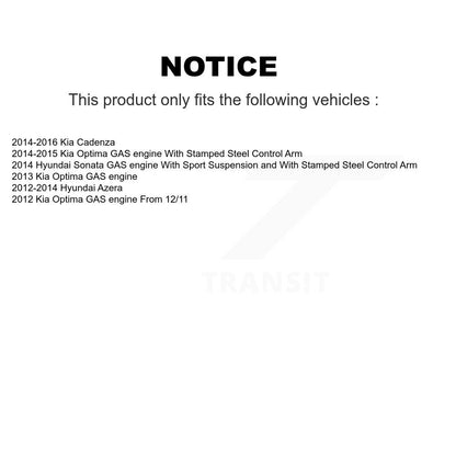 Kit de liaison de biellette de direction, roulement avant gauche, bras de commande inférieur (5 pièces) pour Kia Optima Azer