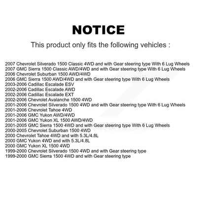 Kit de liaison de biellette de direction, roulement avant supérieur et inférieur (6 pièces) pour Chevrolet GMC X