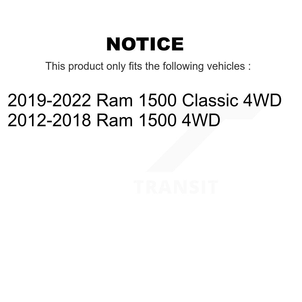 Kit de liaison de bras de commande inférieur et supérieur, roulement de moyeu avant gauche, pour Ram 1500 Classic 4W