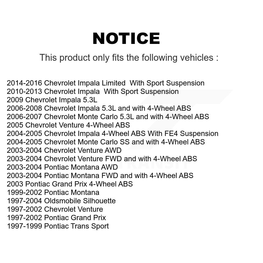 Kit de liaison de biellette de direction extérieure de rotule inférieure de roulement avant pour Chevrolet Impala Gran