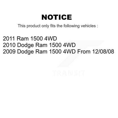 Kit de liaison de bras de commande supérieur, roulement avant gauche, Joint à rotule inférieur, pour Dodge Ram 4W