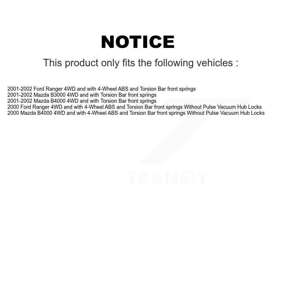 Kit de liaison de bras supérieur de joint à rotule inférieur de roulement de moyeu avant gauche pour Ford Ranger Mazd