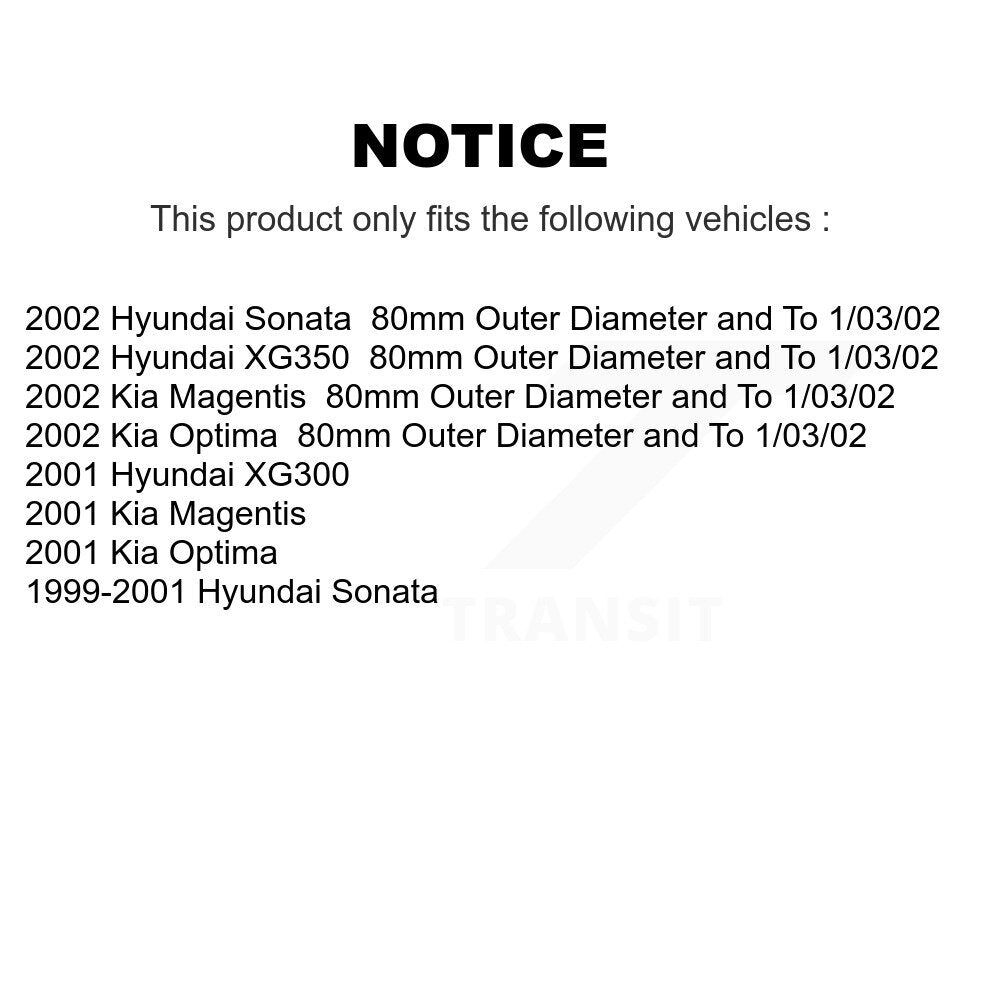 Kit de rotule inférieure et de liaison, roulement avant, pour Hyundai Sonata Kia Optima XG350