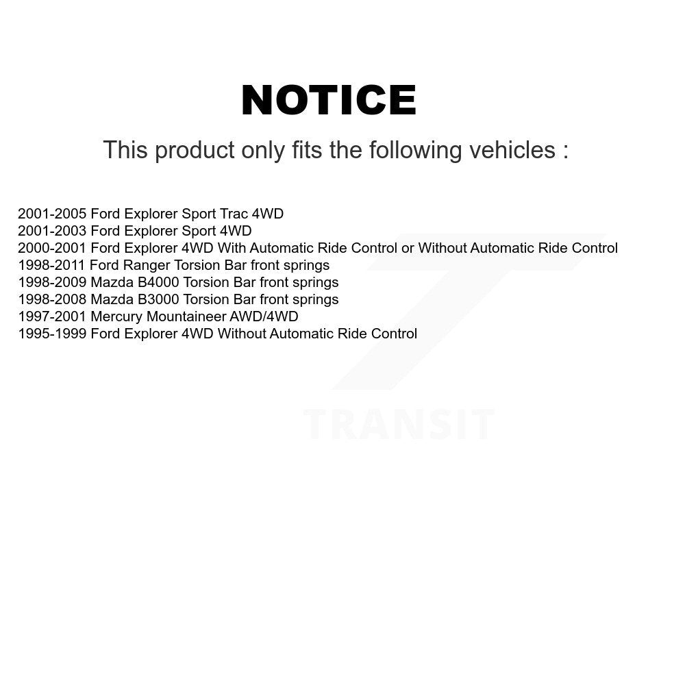 Paire d'amortisseurs avant pour Ford Ranger Mazda B4000 Explorer Sport Trac B300