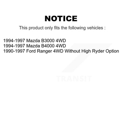 Kit d'amortisseurs de Suspension avant et arrière, pour Ford Ranger Mazda B4000 B3000 4WD