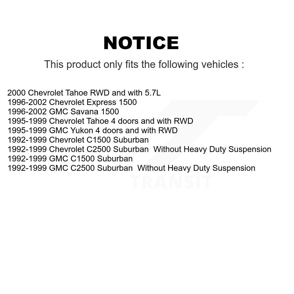Kit d'amortisseurs avant et arrière, pour Chevrolet GMC Tahoe Yukon Express 1500 C1500